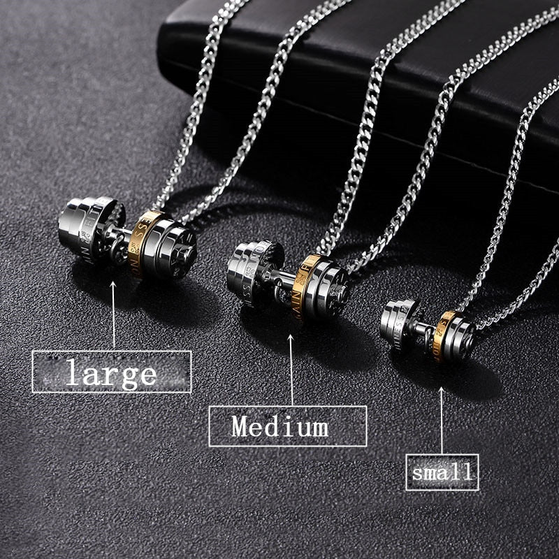 WM - Barbell Necklace stainless steel