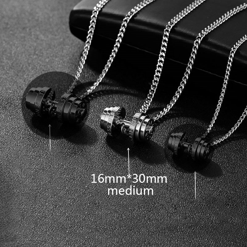 WM - Barbell Necklace stainless steel