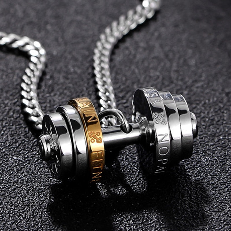 WM - Barbell Necklace stainless steel