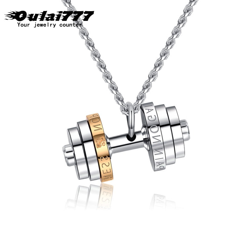 WM - Barbell Necklace stainless steel