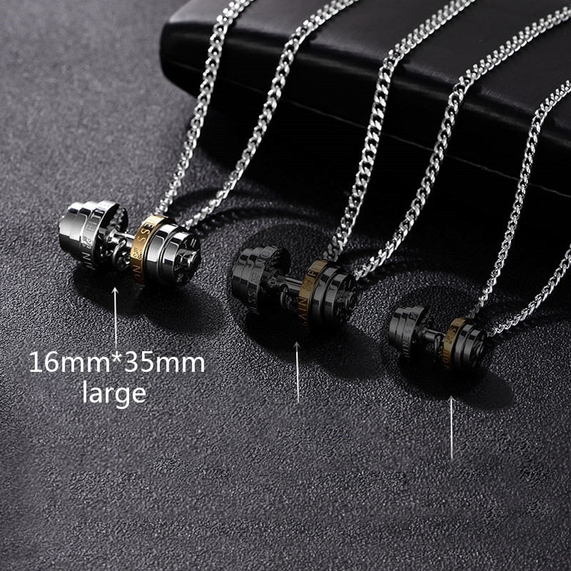 WM - Barbell Necklace stainless steel