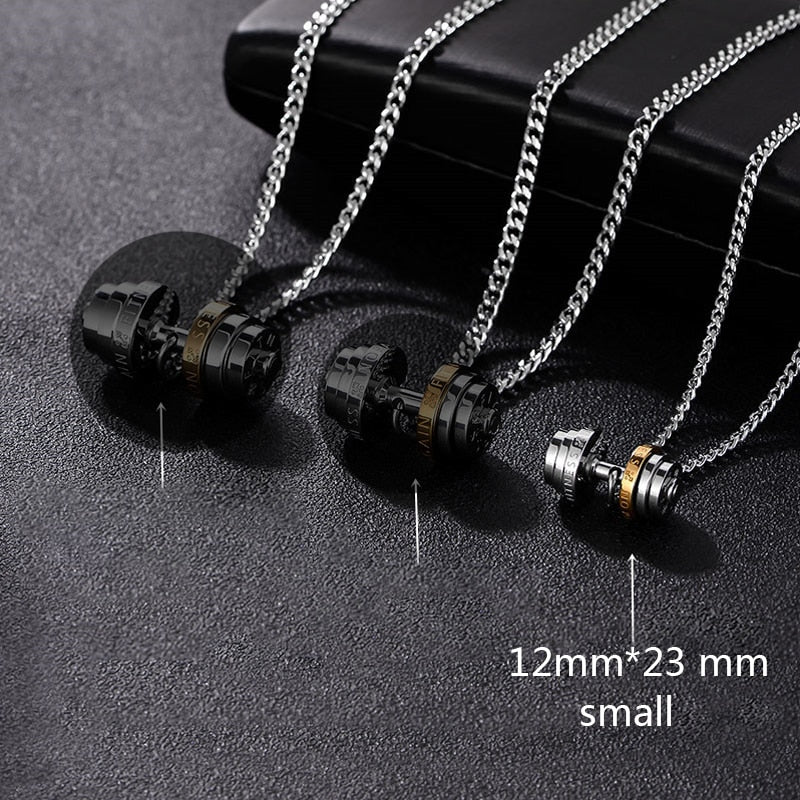 WM - Barbell Necklace stainless steel