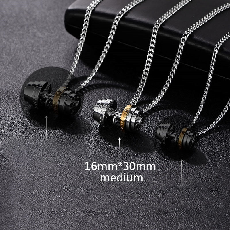 WM - Barbell Necklace stainless steel