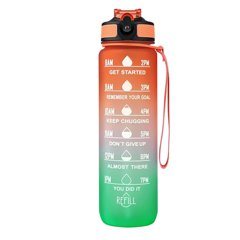 WM - 1L Water Bottle With Time Marker 32 OZ Capacity