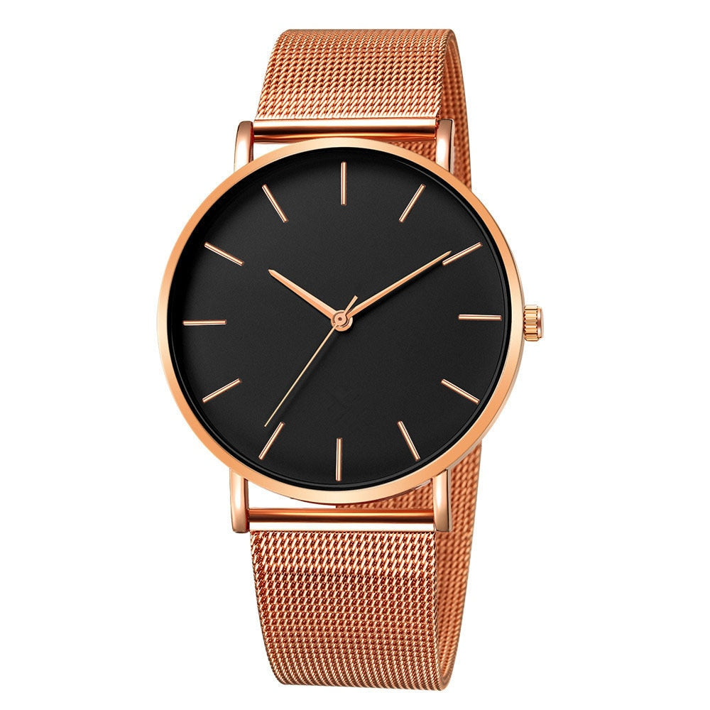 WM - Watch Rose Gold 2023 Mesh Belt Ultra-thin Fashion Luxury Wrist Watch