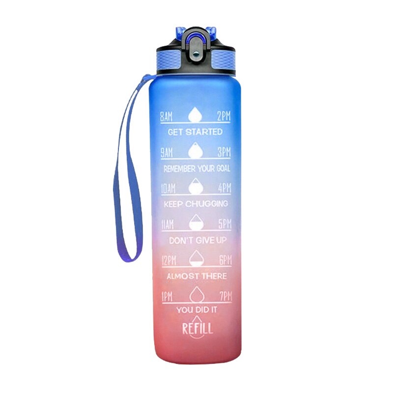 WM - 1L Water Bottle With Time Marker 32 OZ Capacity