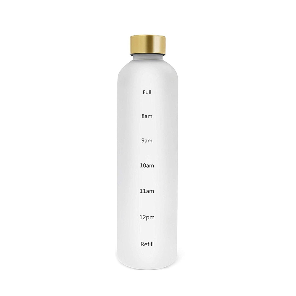 WM - 1L Water Bottle With Time Marker 32 OZ Capacity